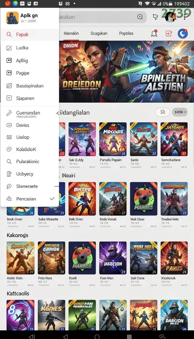 Cuplikan layar HIATOTO — menu navigasi
